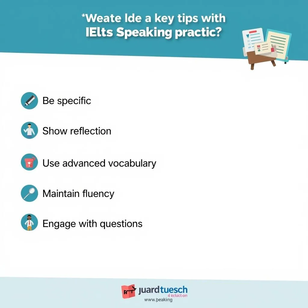 IELTS Speaking practice tips infographic