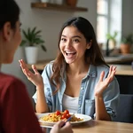 IELTS Speaking candidate discussing new foods