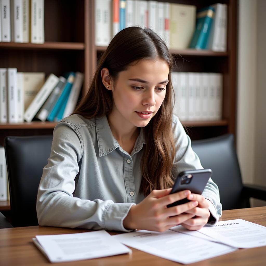 IELTS student recording speech for self-feedback