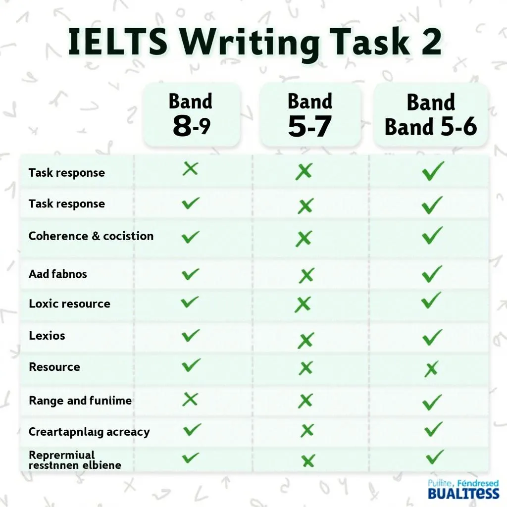 IELTS Writing Task 2 band scores comparison