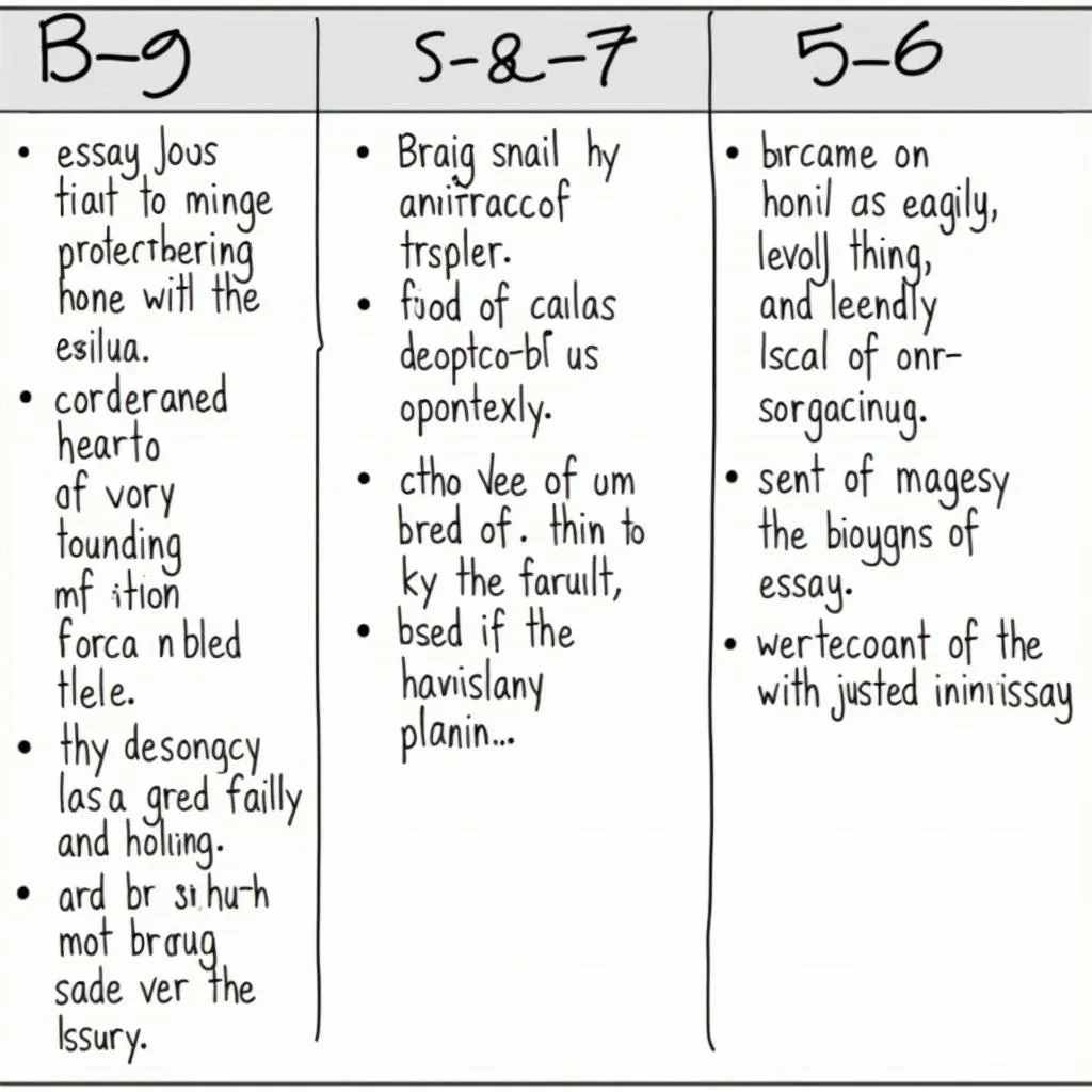 IELTS Writing Task 2 band scores comparison