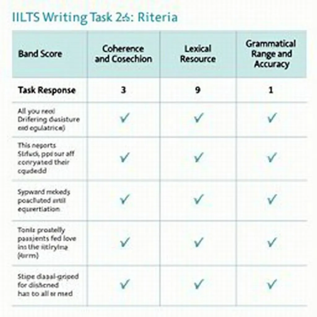 IELTS Writing Task 2 scoring criteria