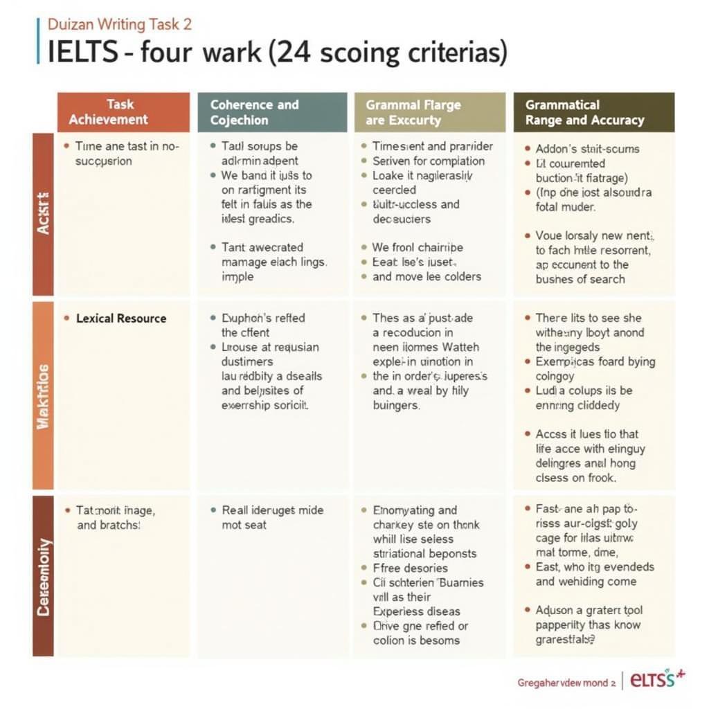 IELTS Writing Task 2 scoring criteria