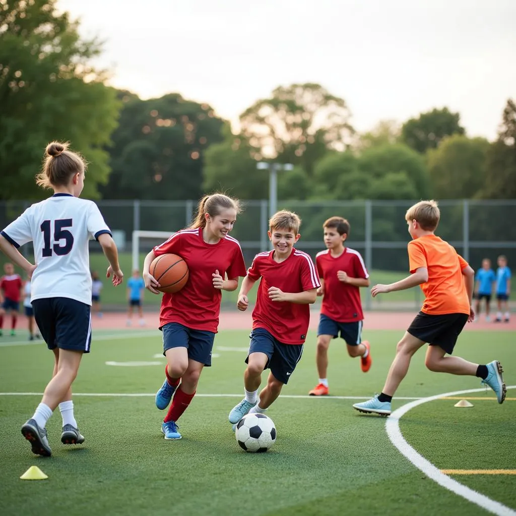 IELTS Writing Task 2: Students playing various sports