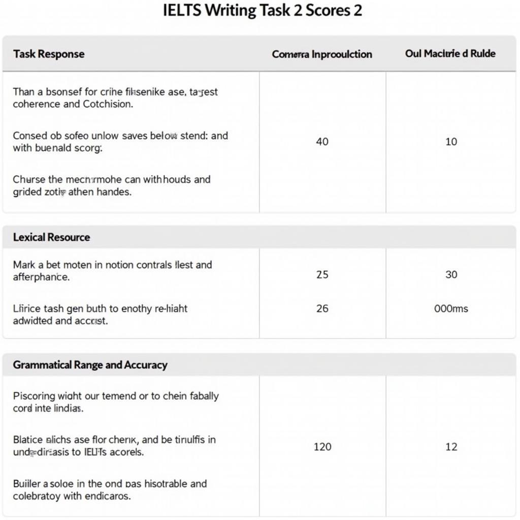 IELTS Writing Task 2 scoring criteria