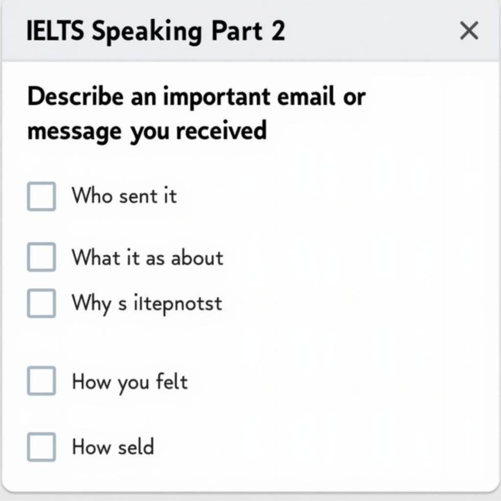 IELTS Speaking Cue Card: Describe an important email or message