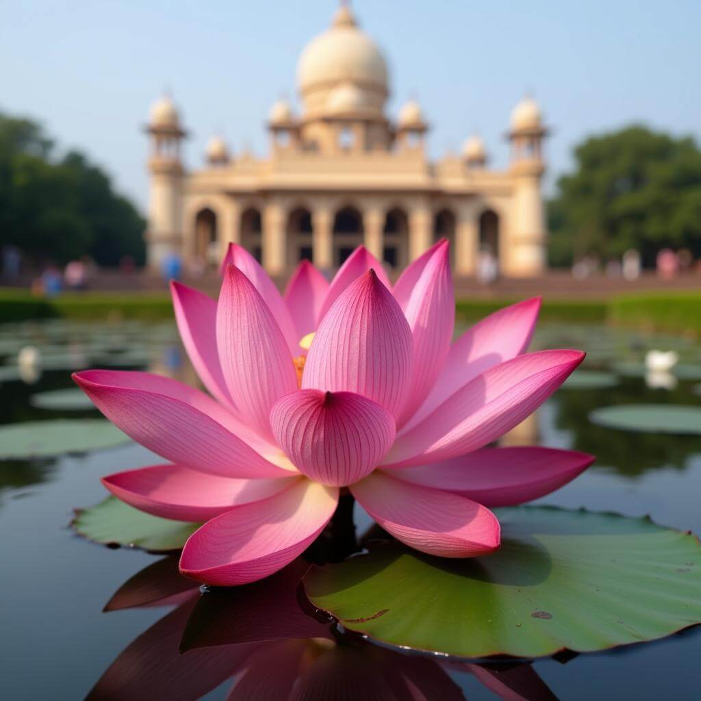 Lotus flower symbolizing cultural importance in India