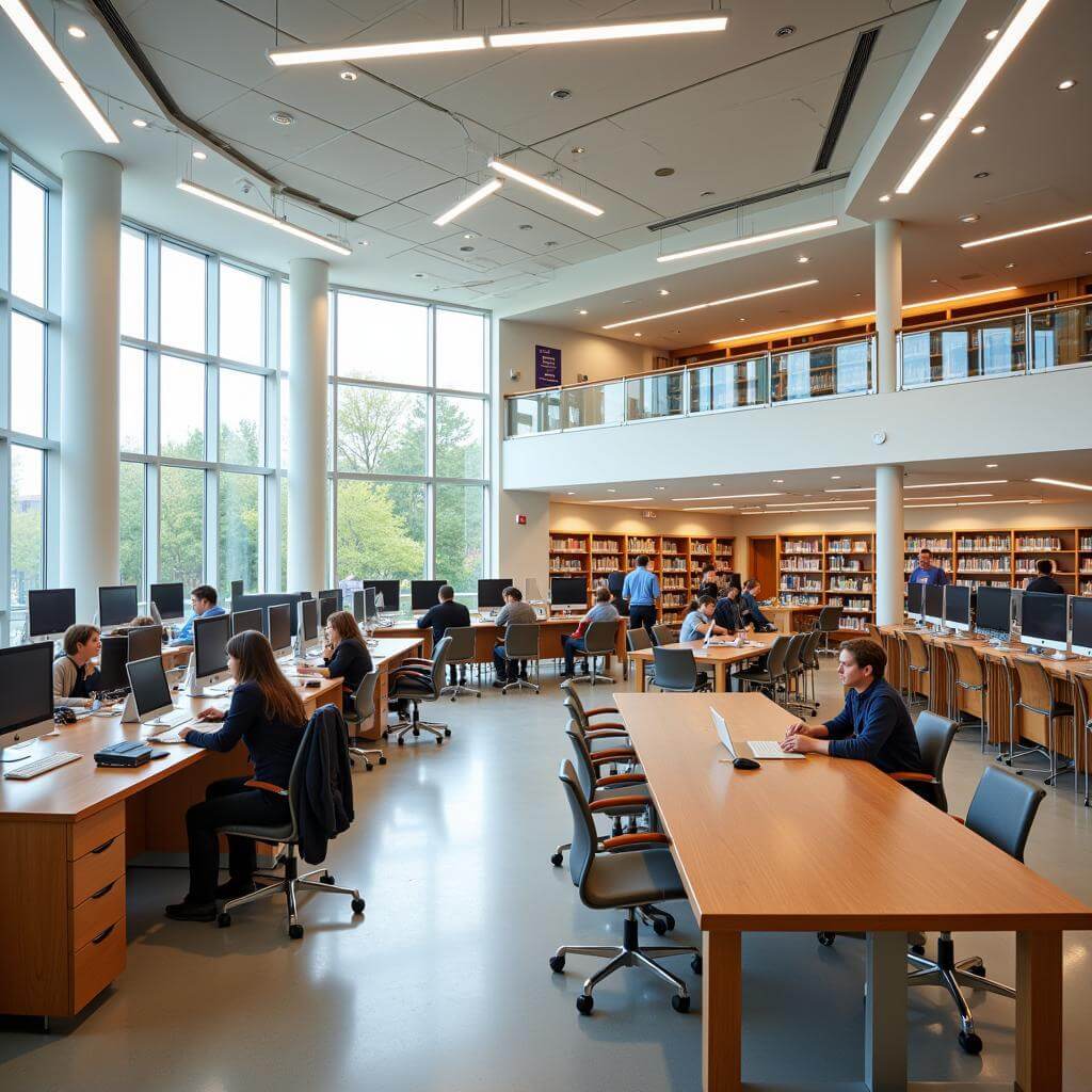 Improved public library facility with modern technology and community space