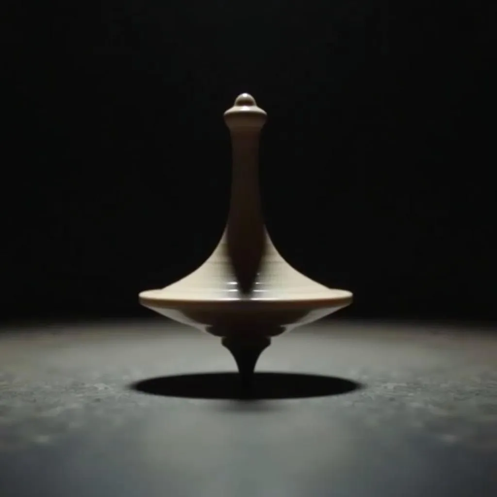 Inception movie scene with spinning top