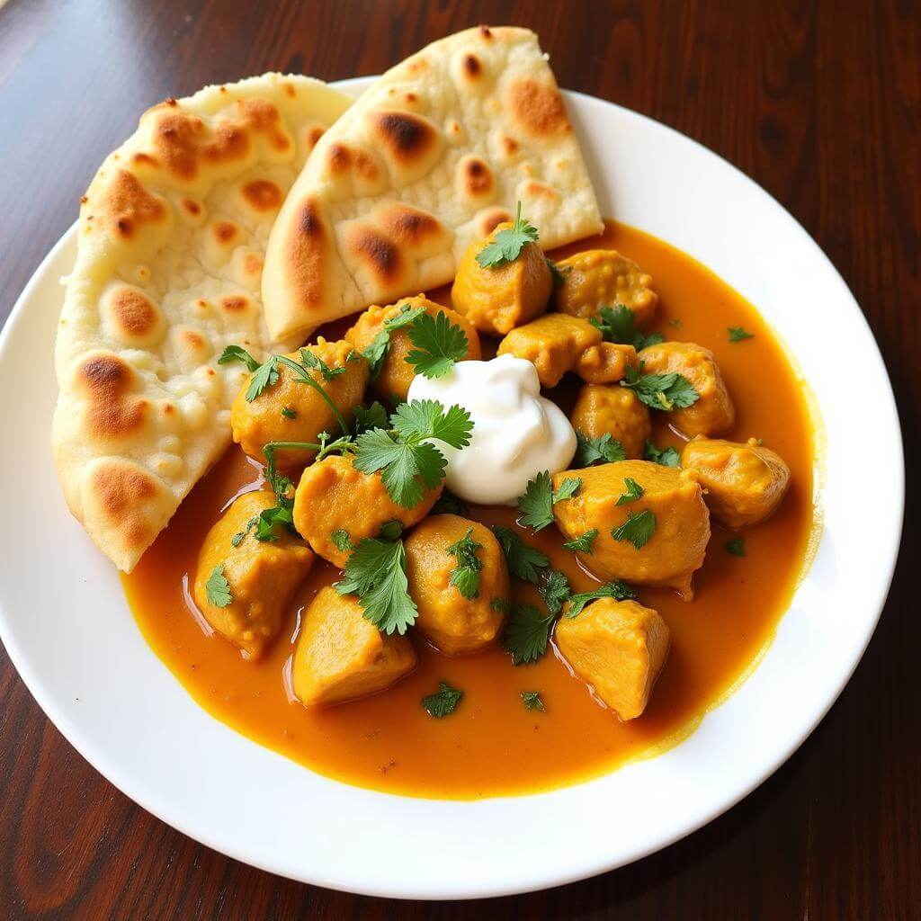 Indian Butter Chicken with Naan