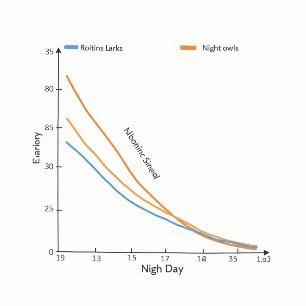 Chart comparing productivity levels of morning larks vs. night owls