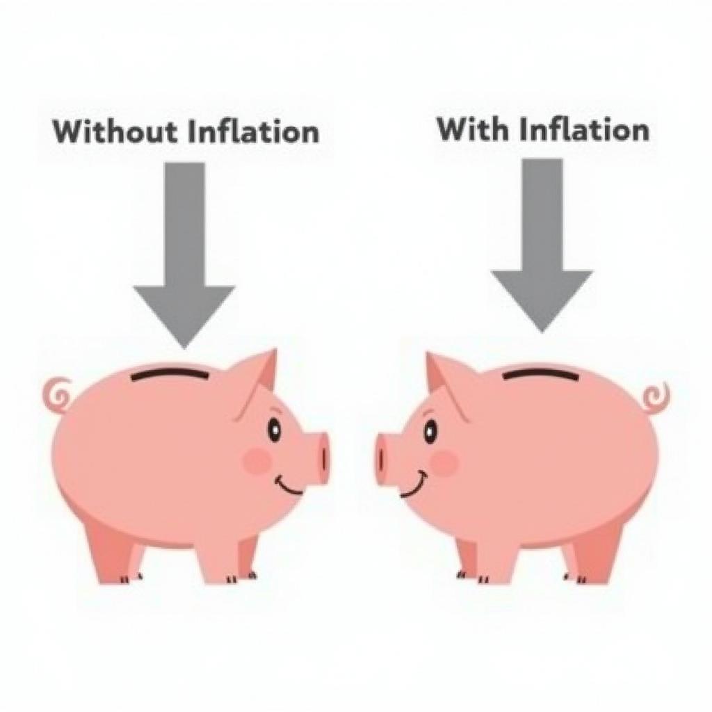 Illustration of inflation's effects on savings