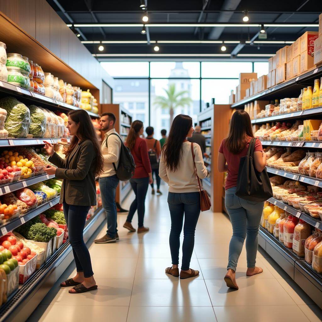 Inflation's impact on food choices in a grocery store