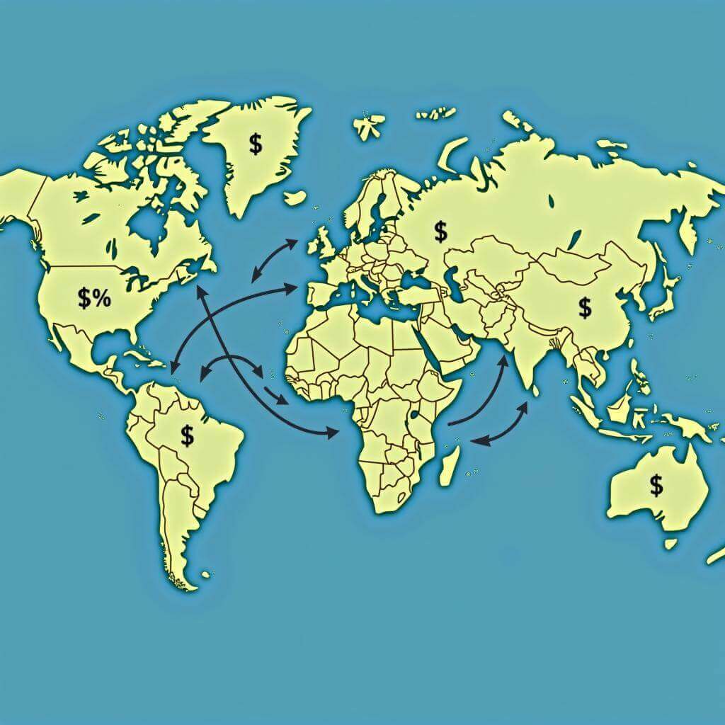 Inflation's impact on international trade concept