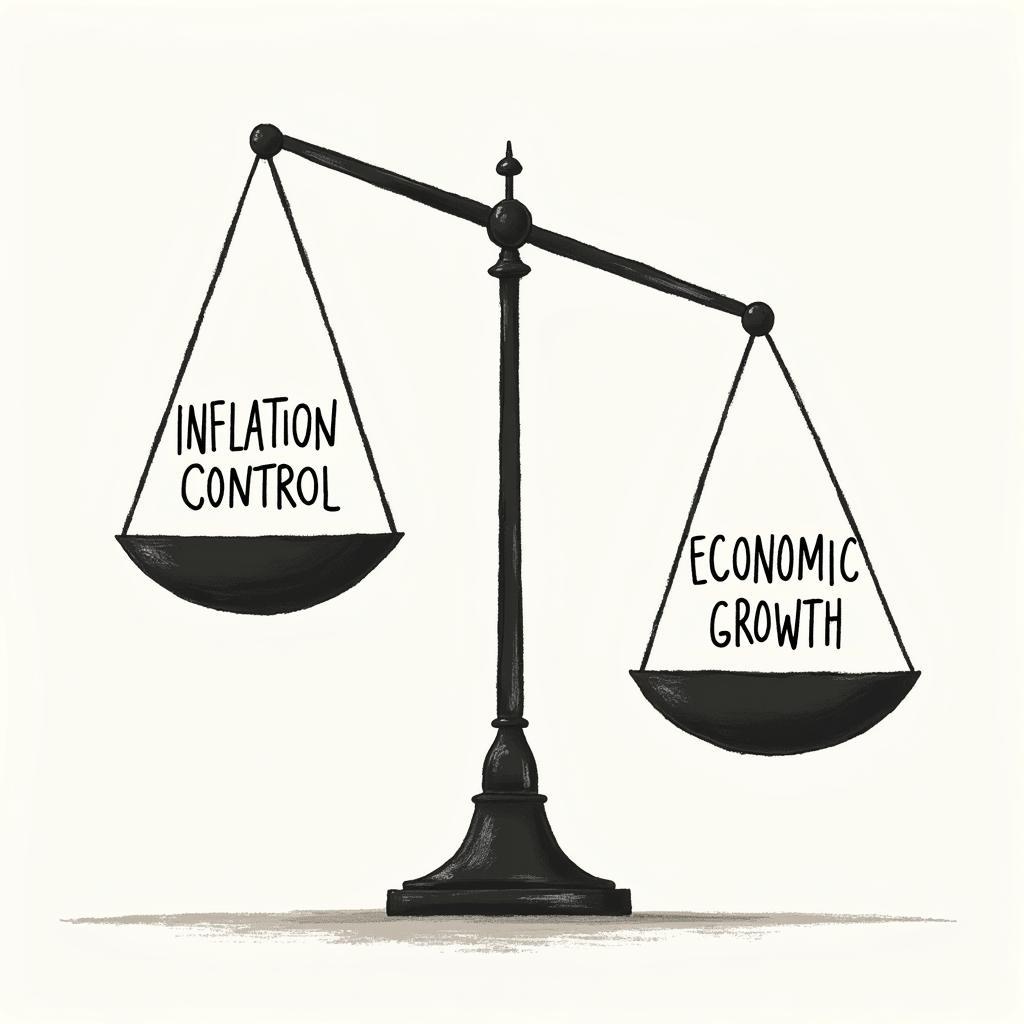 Central bank balancing inflation control and economic growth