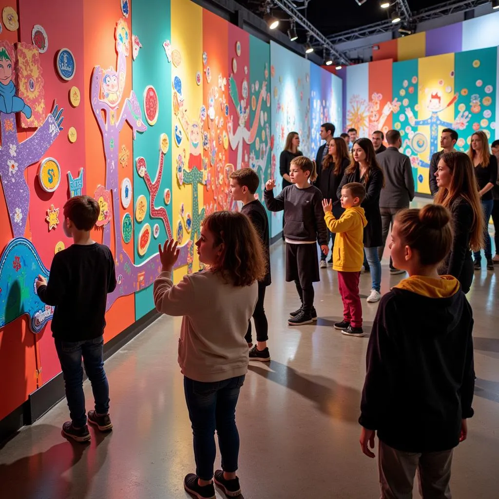 Interactive art exhibit engaging diverse audience