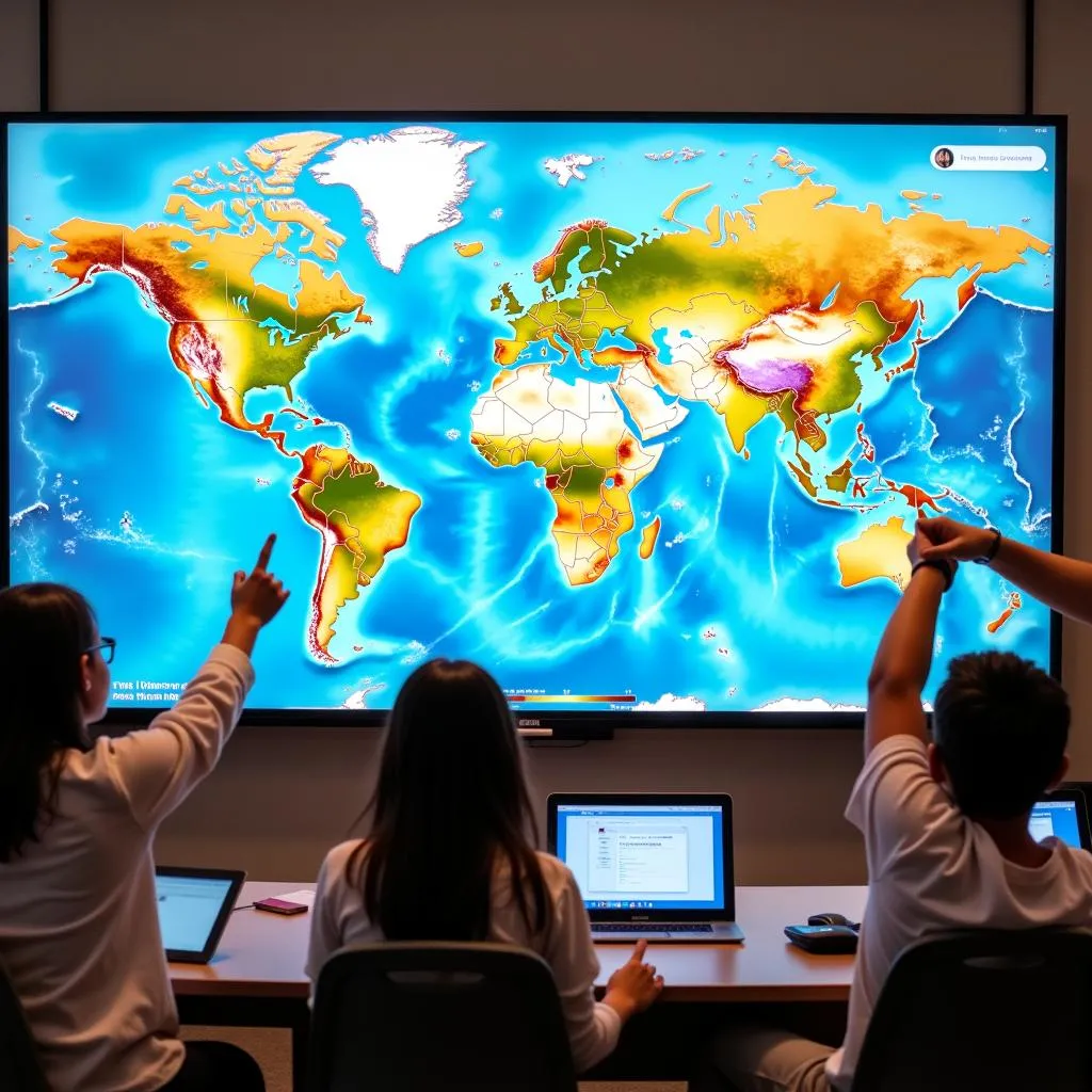 Interactive maps in a geography classroom