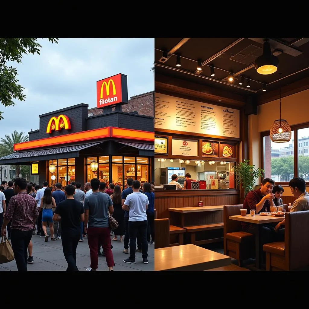 International fast-food chain versus local eatery