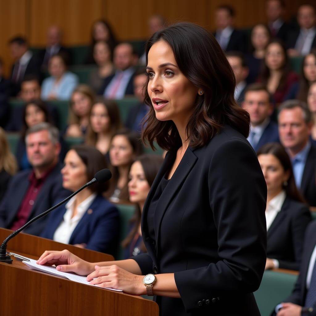 Jacinda Ardern demonstrating leadership qualities