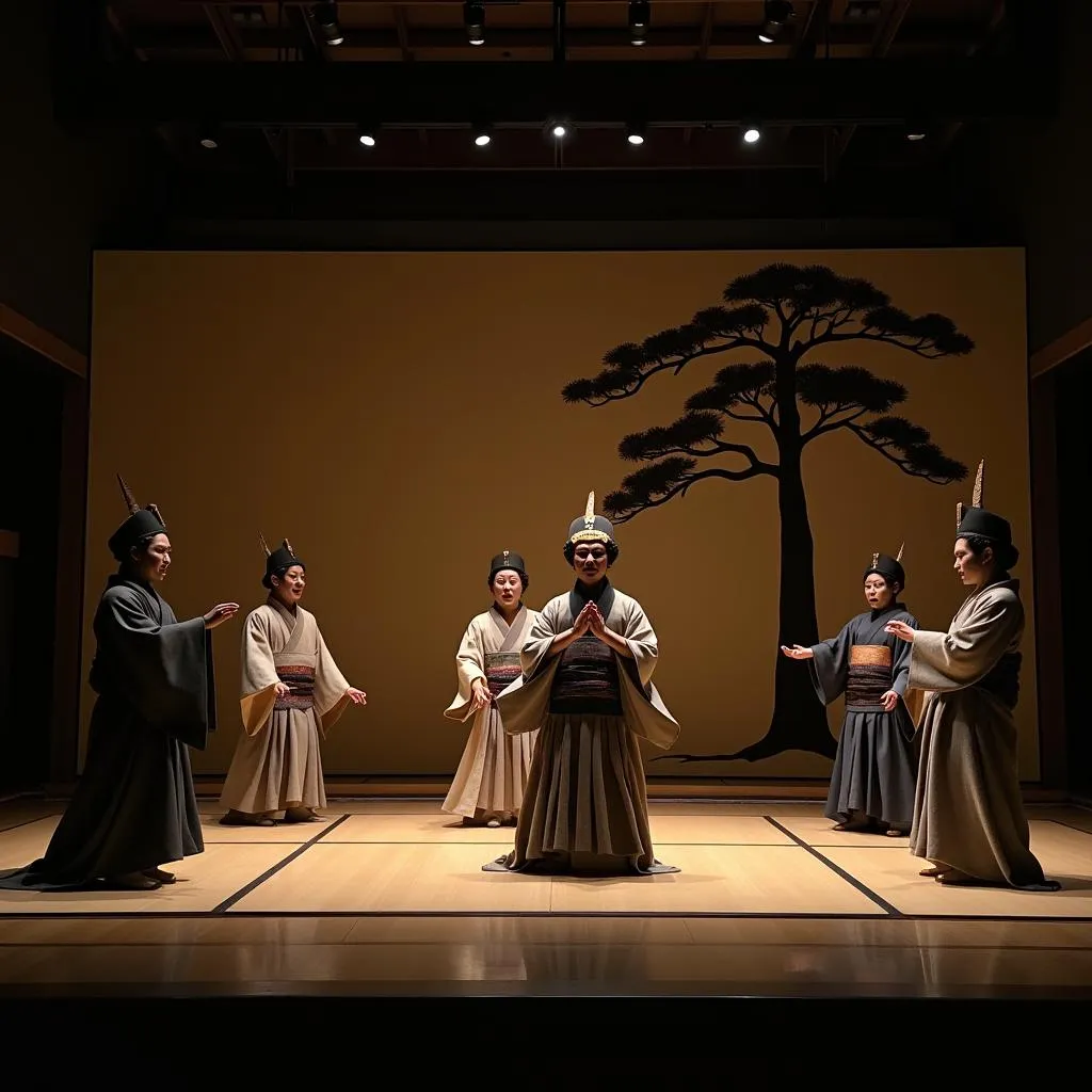 Japanese Noh Theater Performance in Kyoto