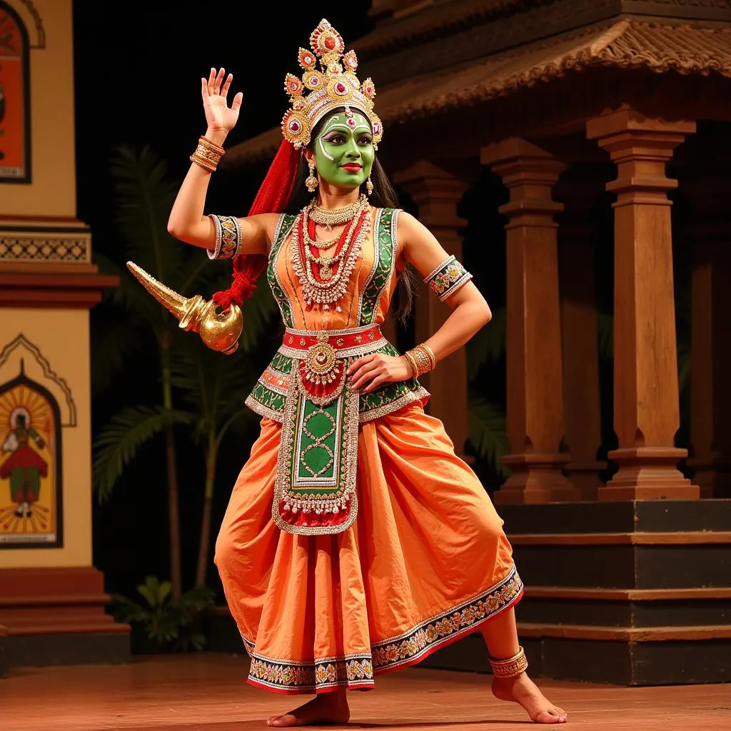 Kathakali dance performance in Kerala, India