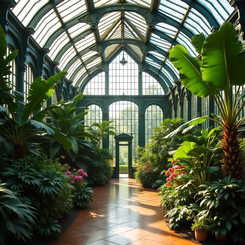 Interior of a greenhouse at Kew Gardens