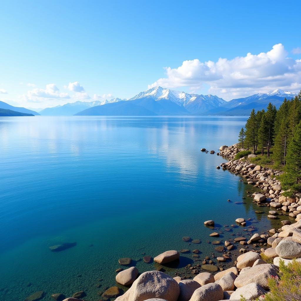 Crystal clear waters of Lake Baikal in Siberia, Russia