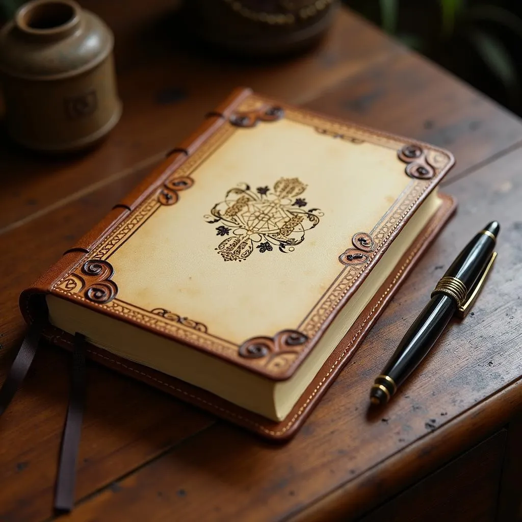 Leather-bound journal as a special gift