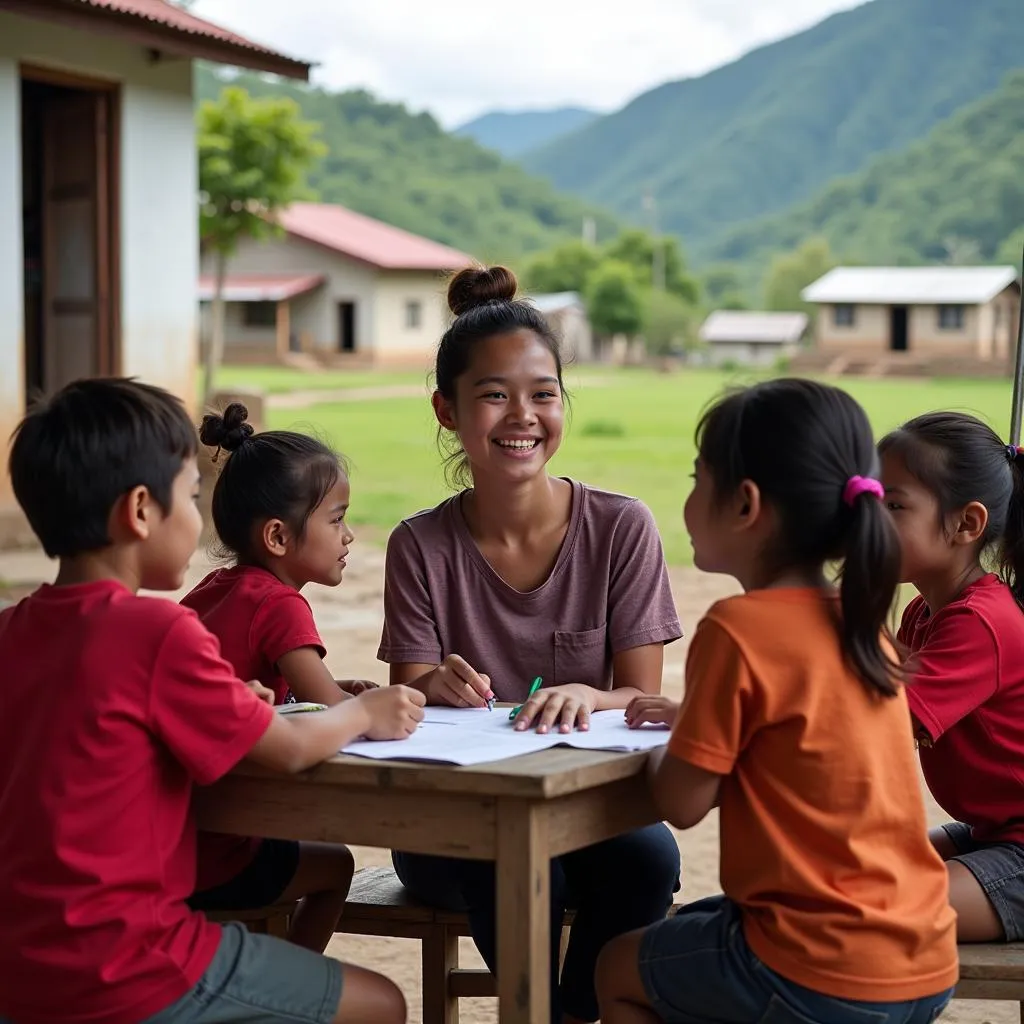 A volunteer participating in a humanitarian mission