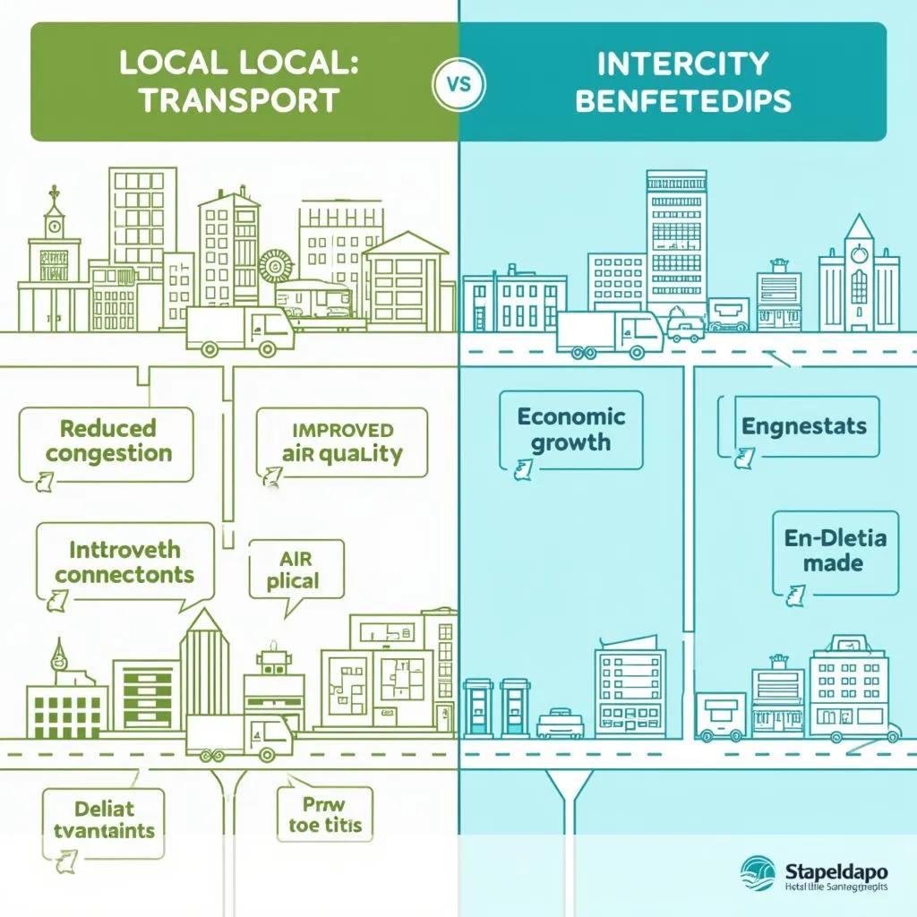 Comparison of local and intercity transport benefits