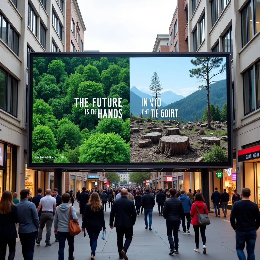 Memorable environmental ad on digital billboard