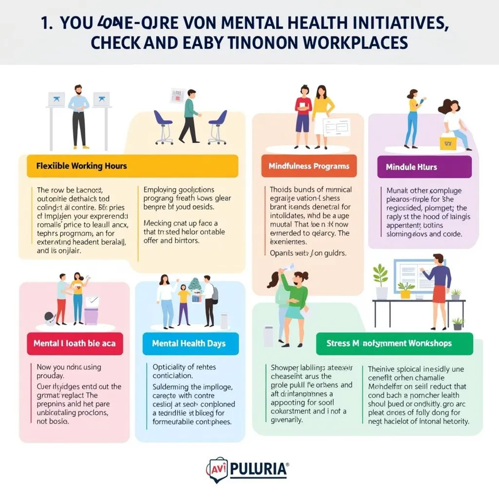 Infographic of mental health initiatives in the workplace