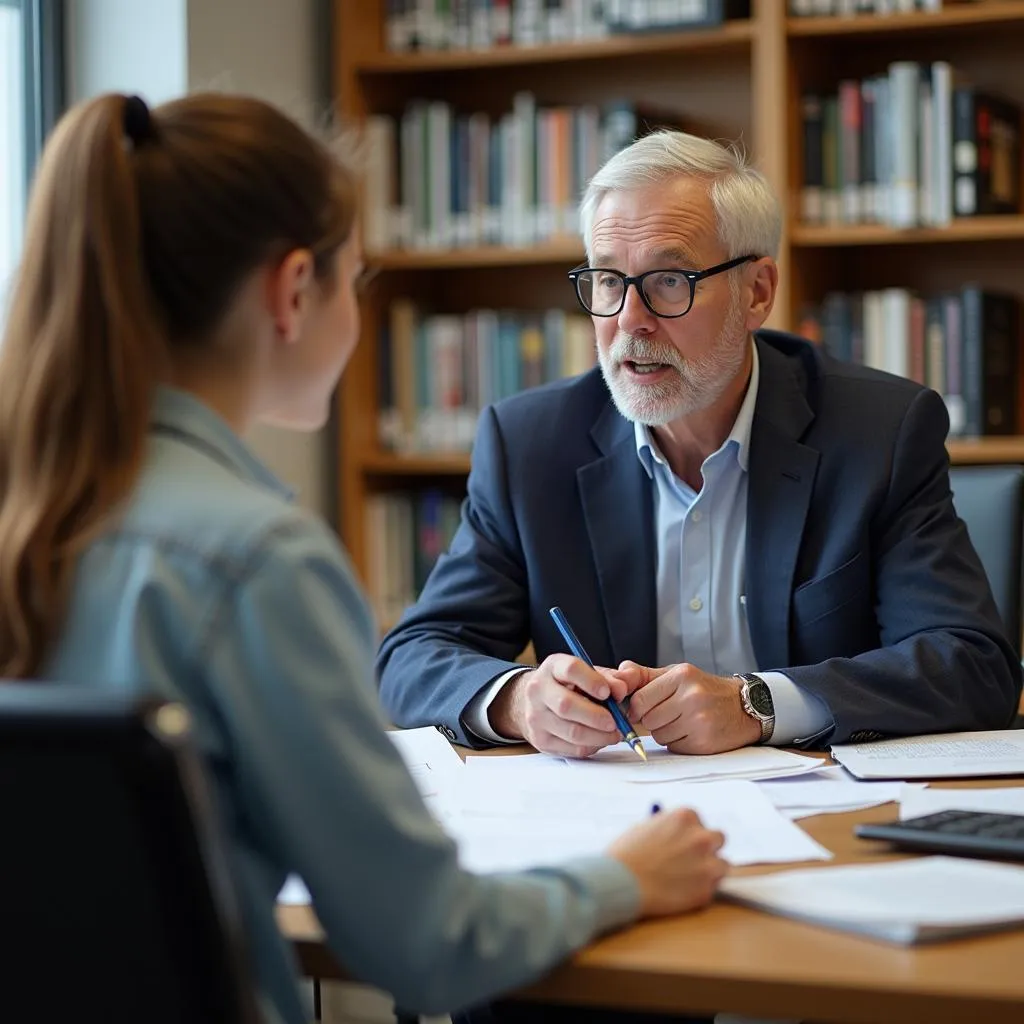 Mentor and student engaging in discussion