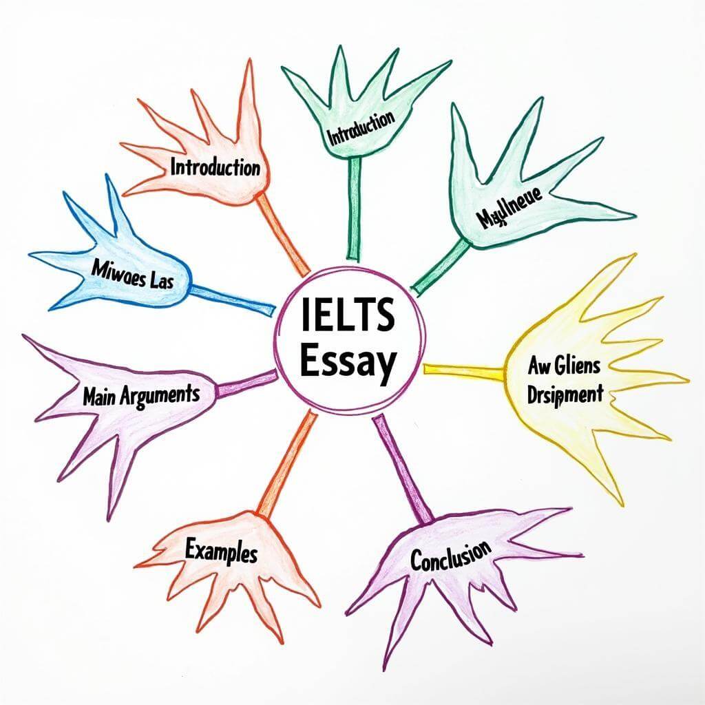 Mind mapping technique for IELTS essay brainstorming