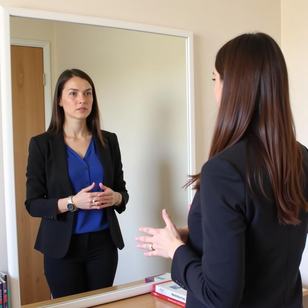 Mirror practice for IELTS speaking confidence