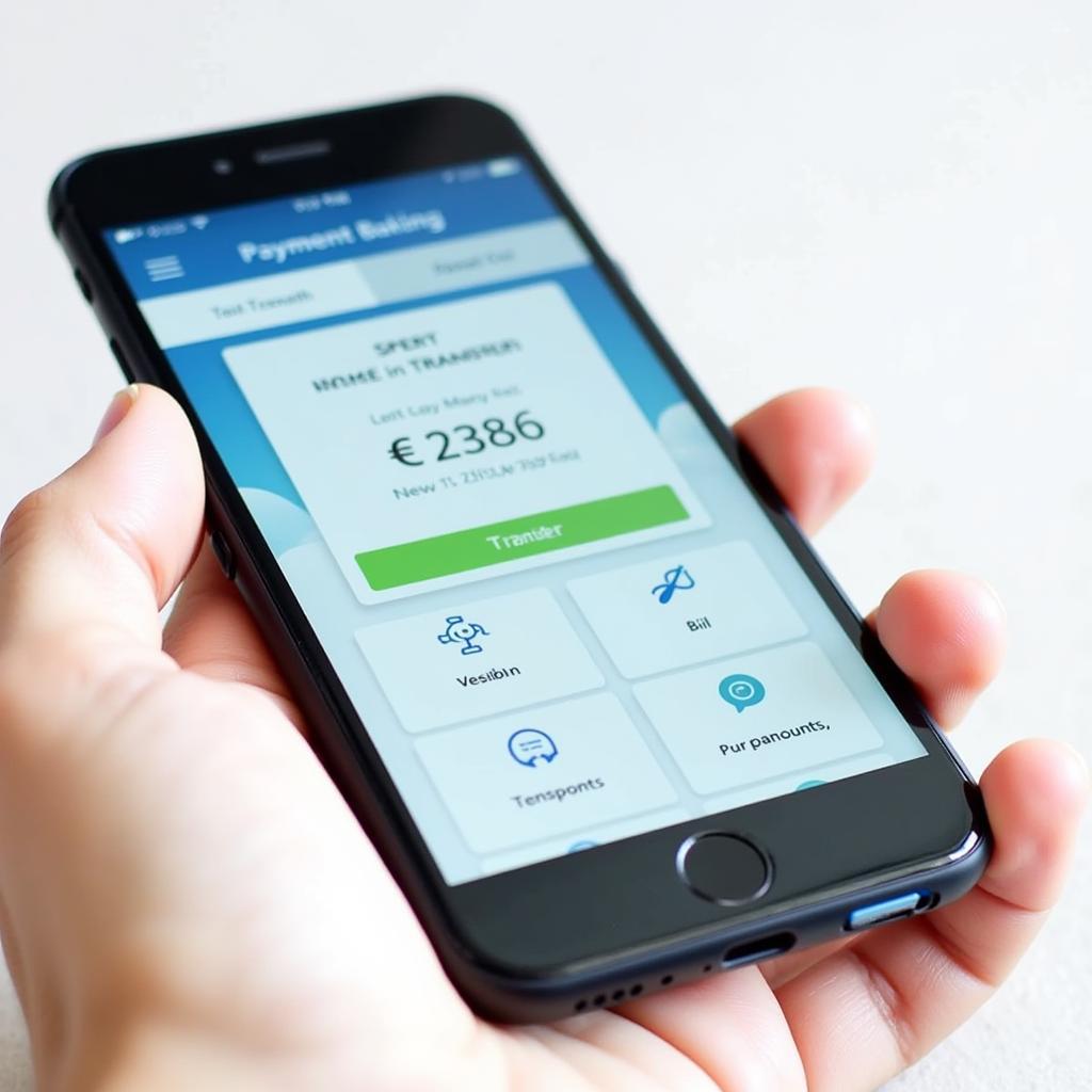 Mobile banking app user interface on smartphone