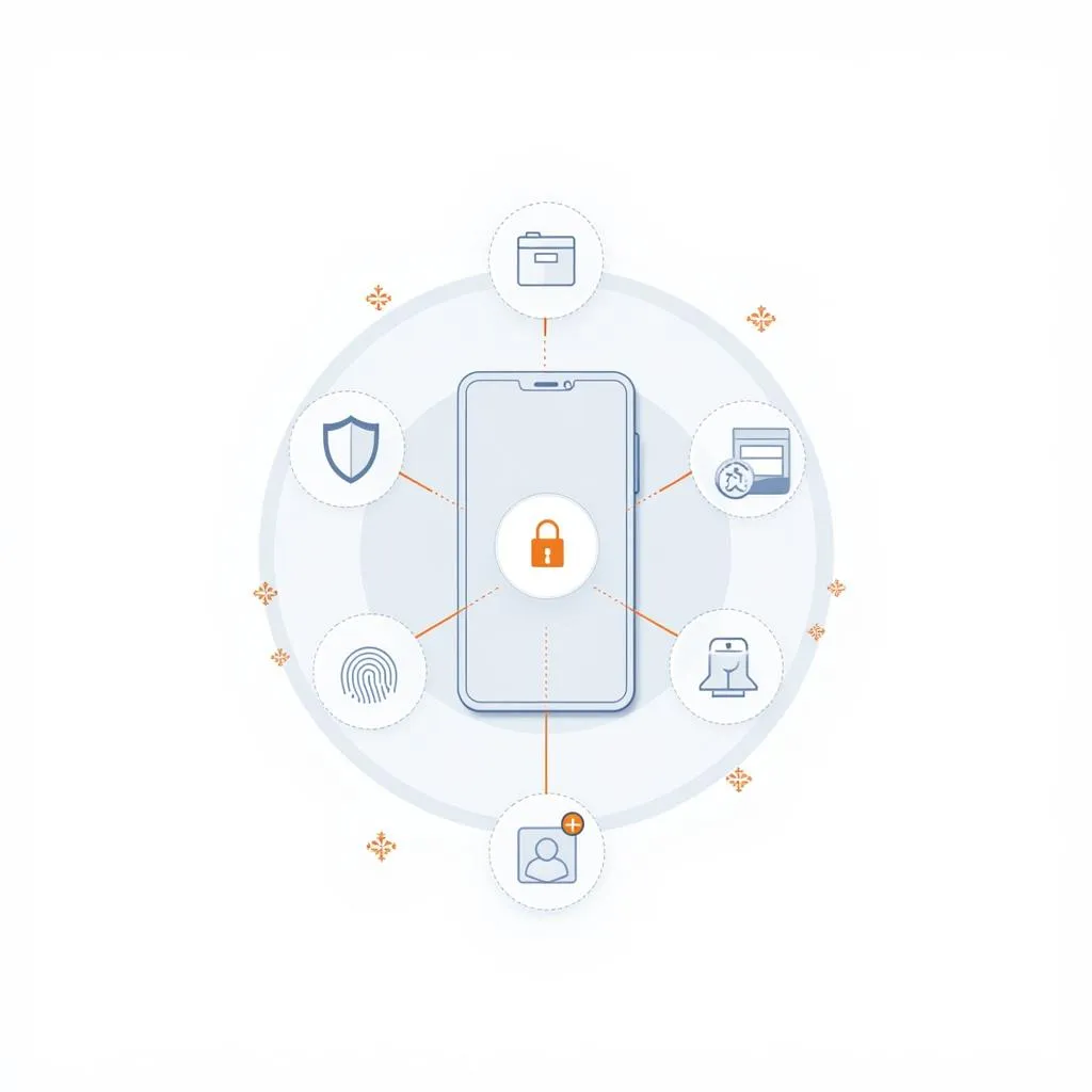 Mobile banking security features illustration