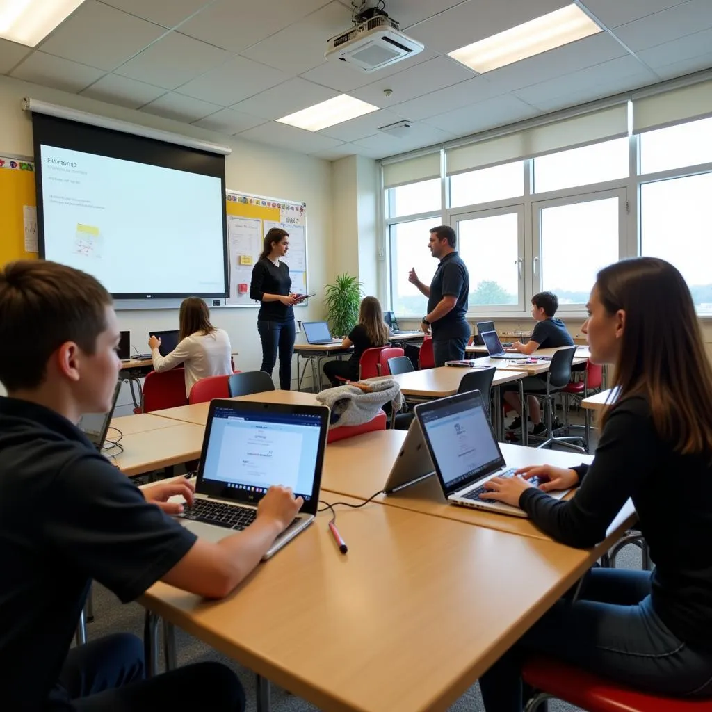 Modern classroom equipped with advanced technology