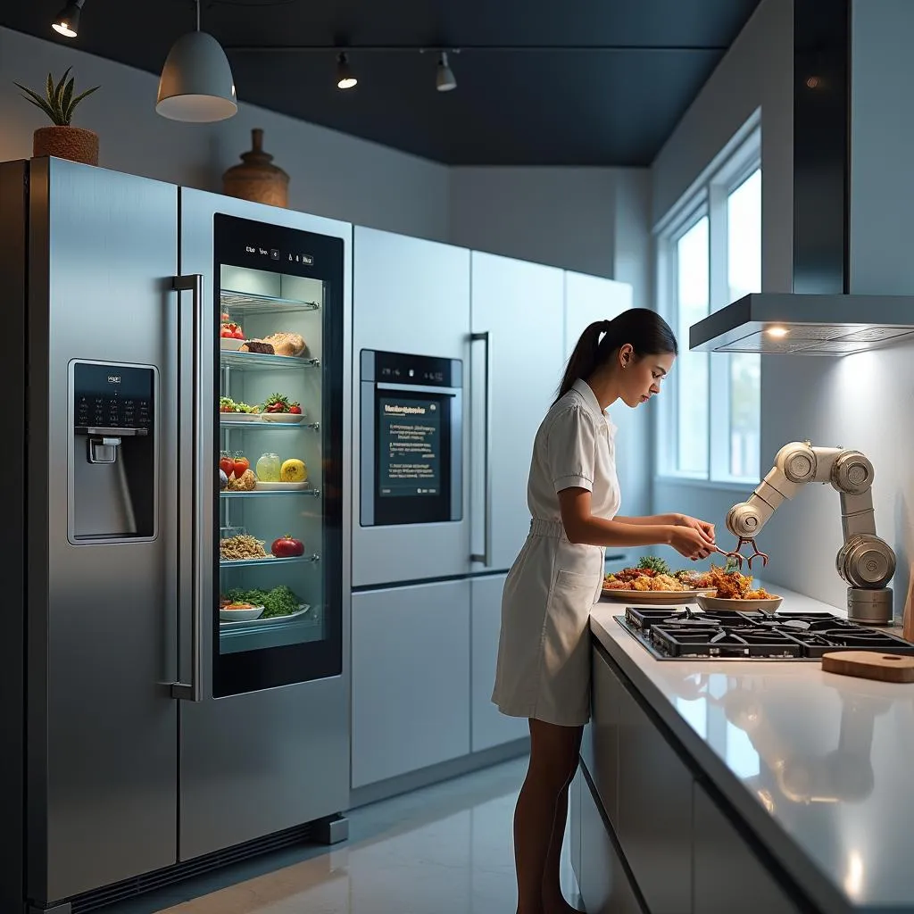 Modern kitchen with advanced cooking technology