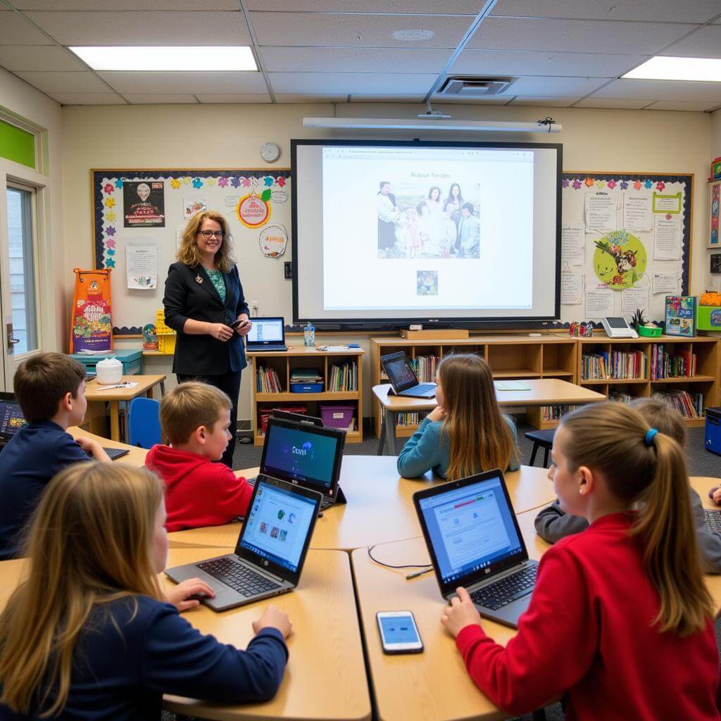 High-tech primary school classroom