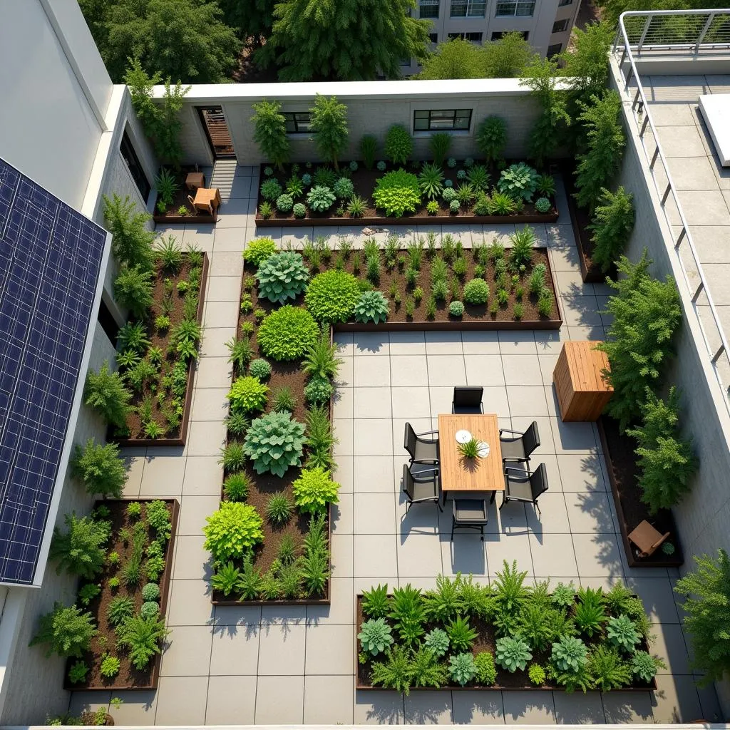 Modern sustainable urban garden