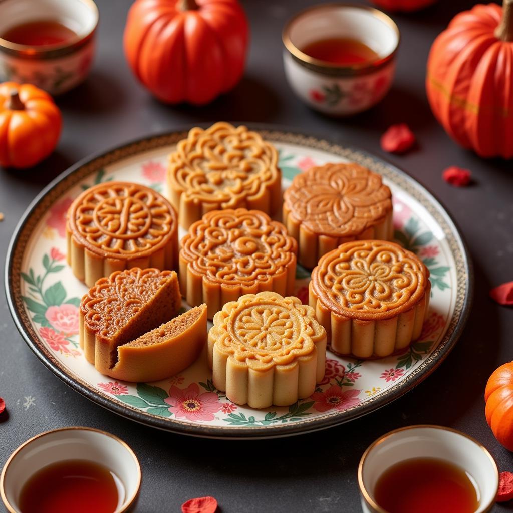 Mooncakes as a traditional delicacy for Mid-Autumn Festival