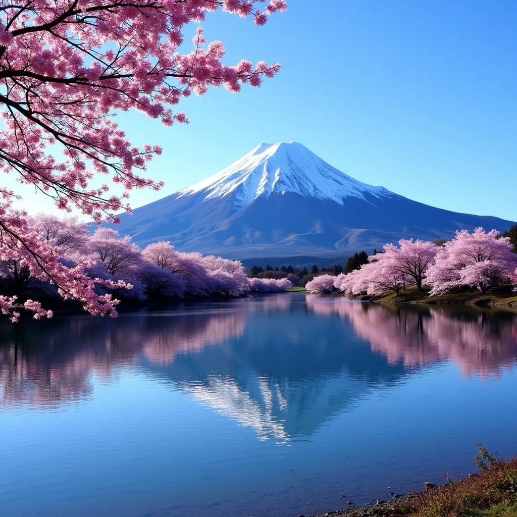 Iconic view of Mount Fuji