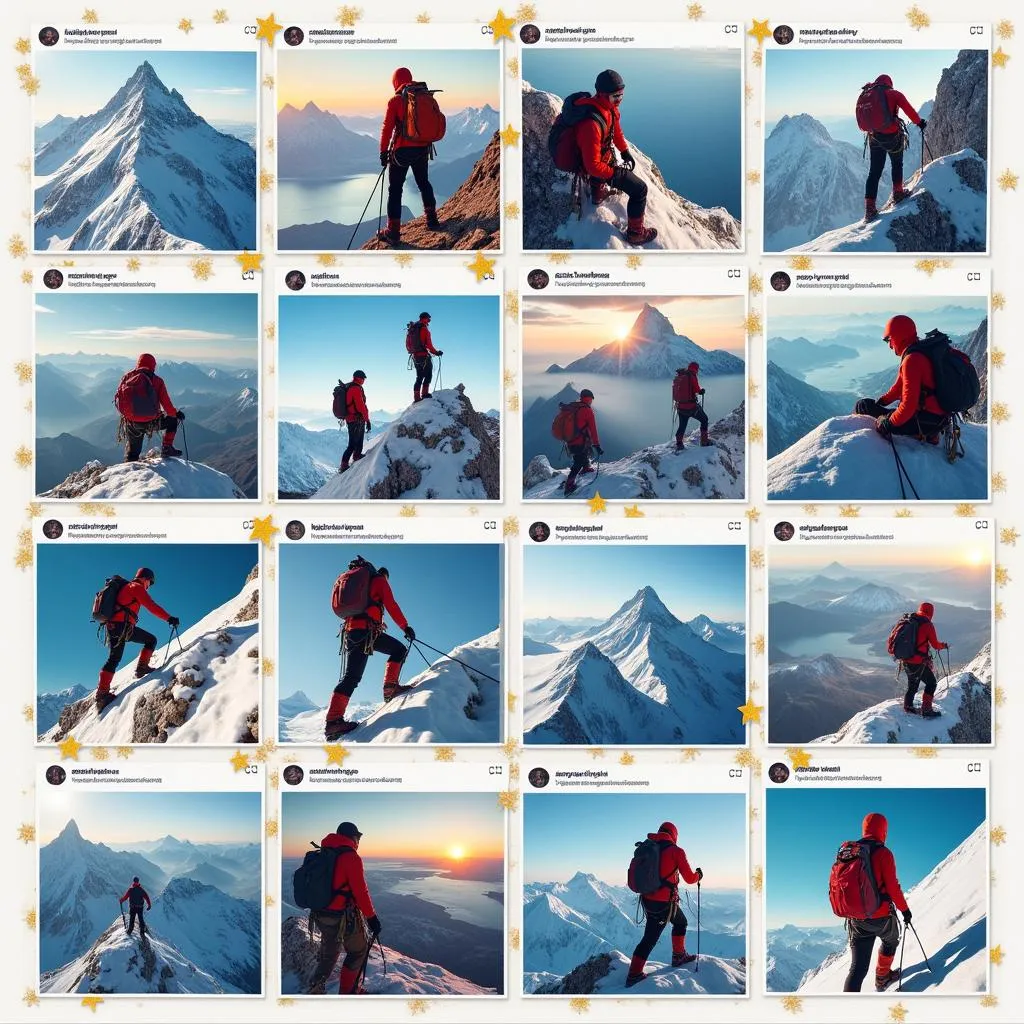 Mountain climbing popularity on social media