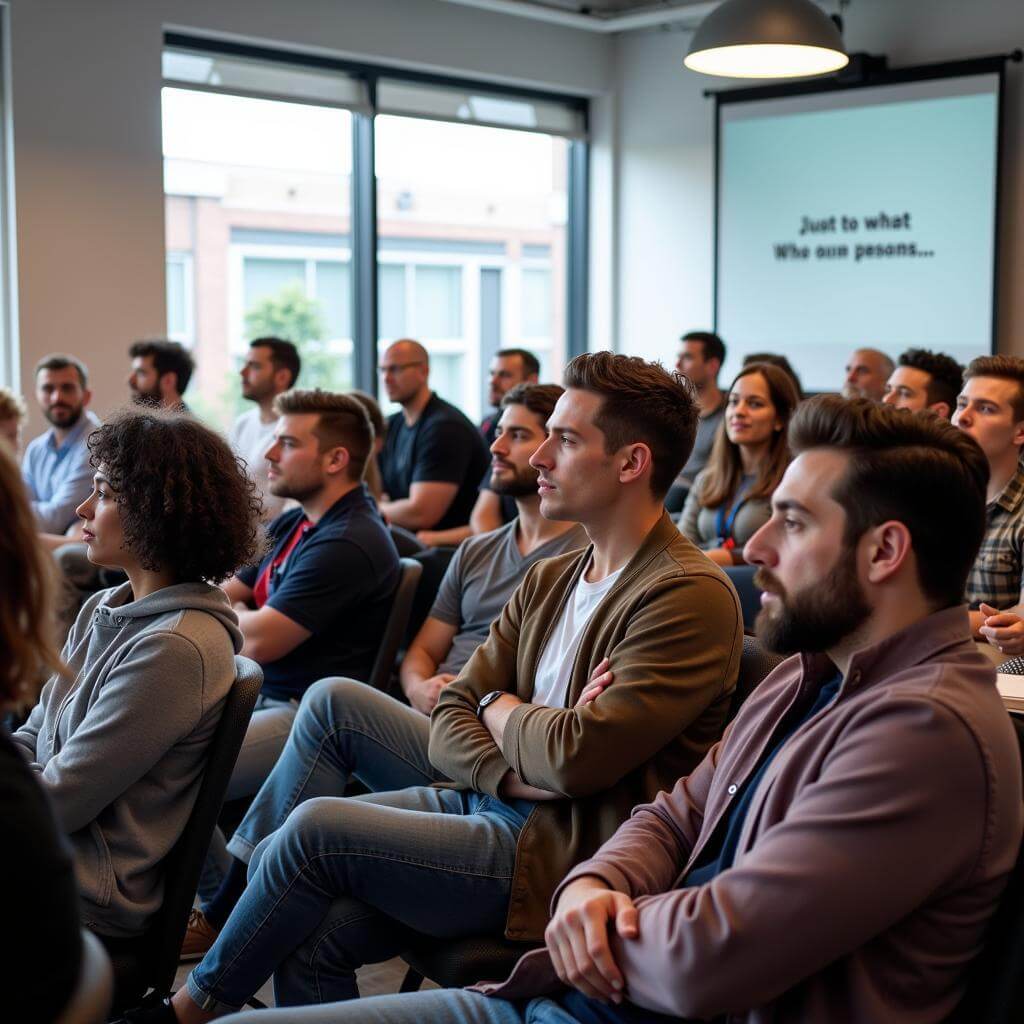 Multi-generational group attending an inspiring seminar