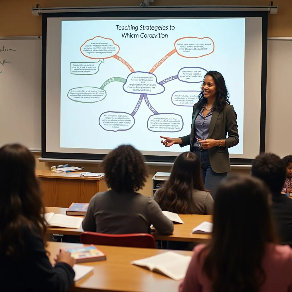 Teacher using various strategies to teach multicultural literature