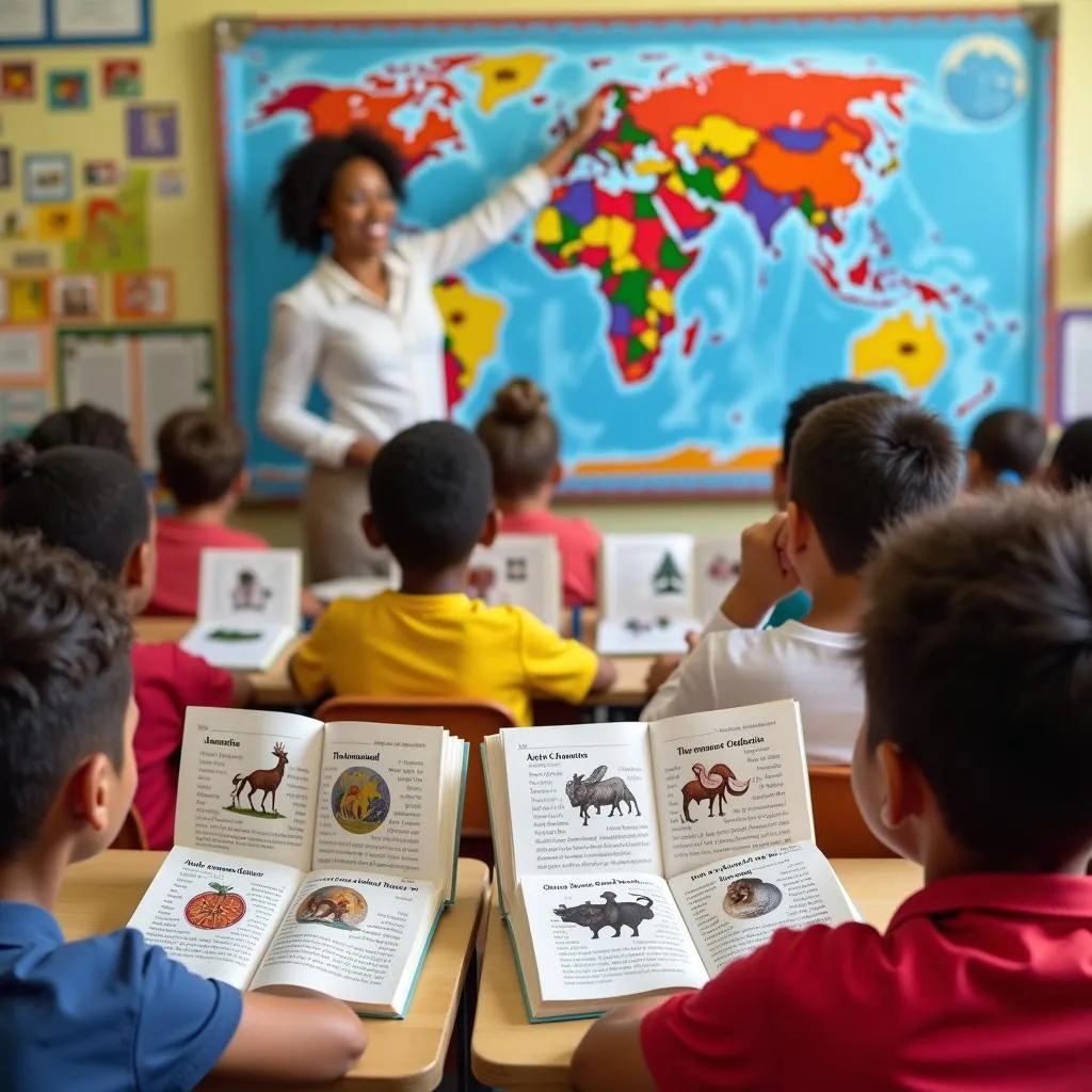 Multicultural textbooks in a diverse classroom