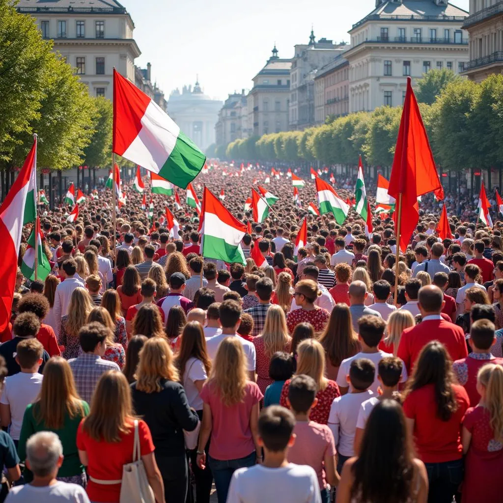 People celebrating a national festival