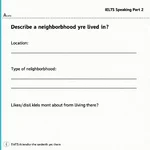 IELTS Speaking cue card about describing a neighborhood