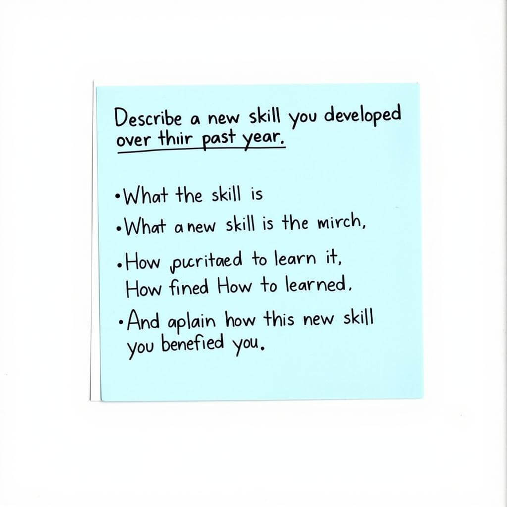 IELTS Speaking Part 2 cue card about describing a new skill